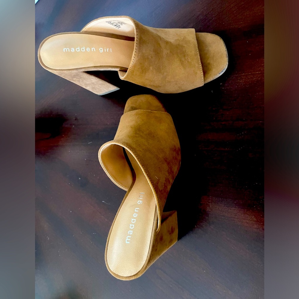 Madden Girl faux suede heeled mule